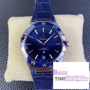 Constellation 41mm RG/SS Ceramic Blue Dial Blue Rubber Strap VSF A8900