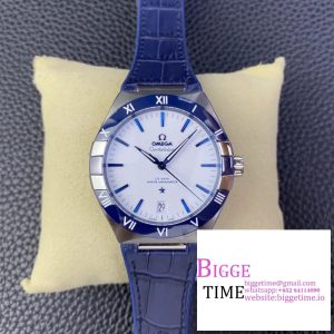 Constellation Blue Ceramic SS VSF 1:1 Best Edition White Dial on Blue Gummy Strap A8900