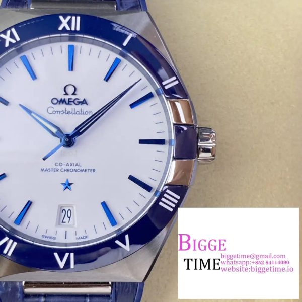 Constellation Blue Ceramic SS VSF 1:1 Best Edition White Dial on Blue Gummy Strap A8900 - Image 4