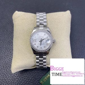 DateJust 28mm Ladies Diamond Bezel Silver Dial Roma Marker Jubilee Bracelet WF A2236