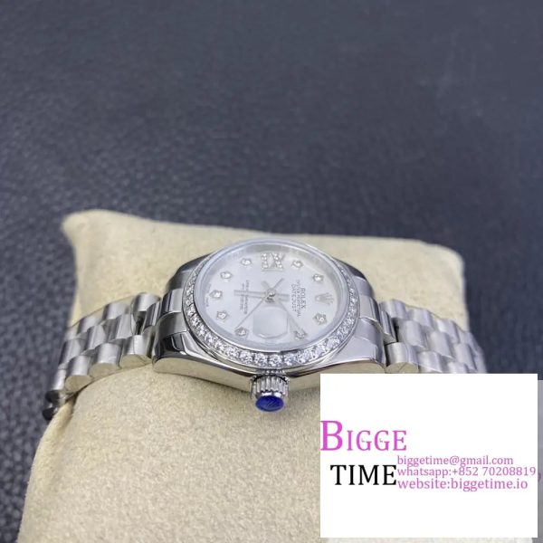 DateJust 28mm Ladies Diamond Bezel Silver Dial Roma Marker Jubilee Bracelet WF A2236 - Image 2