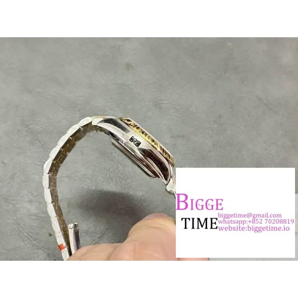Datejust 28mm Ladies SS WF 1:1 Best Edition RG Bezel Green Dial With Diamonds Markers on SS Jubilee Bracelet A2236 - Image 7