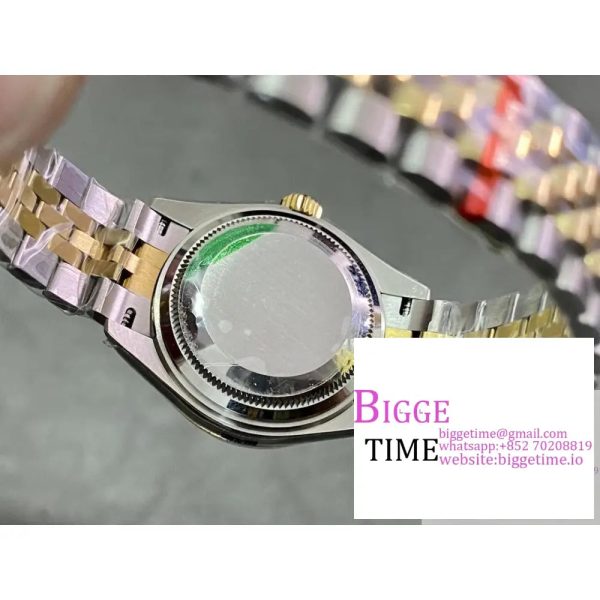 Datejust 28mm Ladies SS WF 1:1 Best Edition RG Bezel Green Dial With Diamonds Markers on SS Jubilee Bracelet A2236 - Image 9