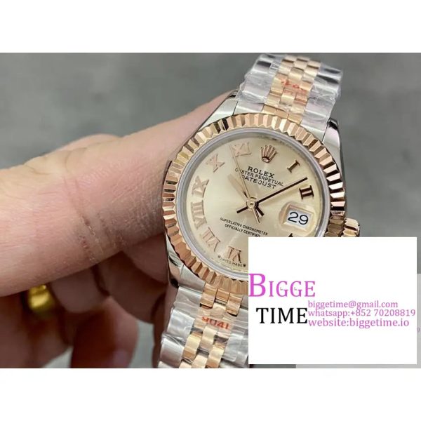 DateJust 28mm Ladies YG/SS YG Dial Roma Marker YG/SS Jubilee Bracelet WF A2236 - Image 4