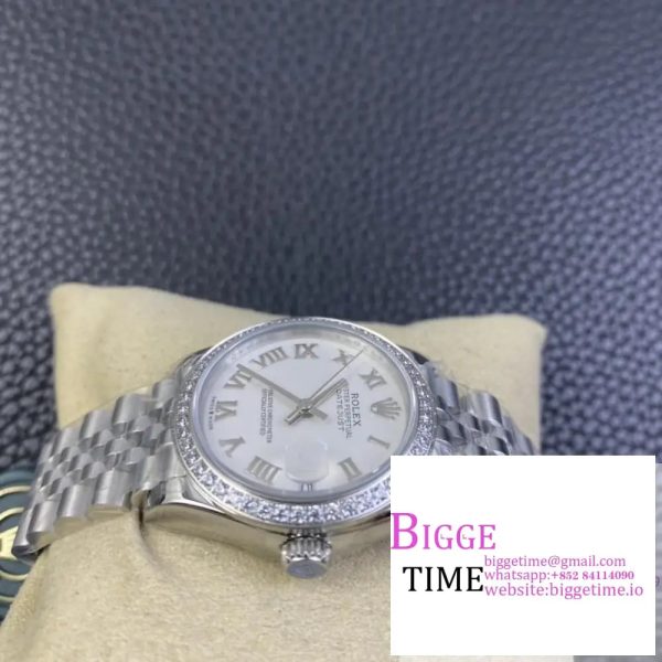 DateJust 31mm Ladies Diamond Bezel White Dial Roma Marker Jubilee Bracelet WF A2671 - Image 5