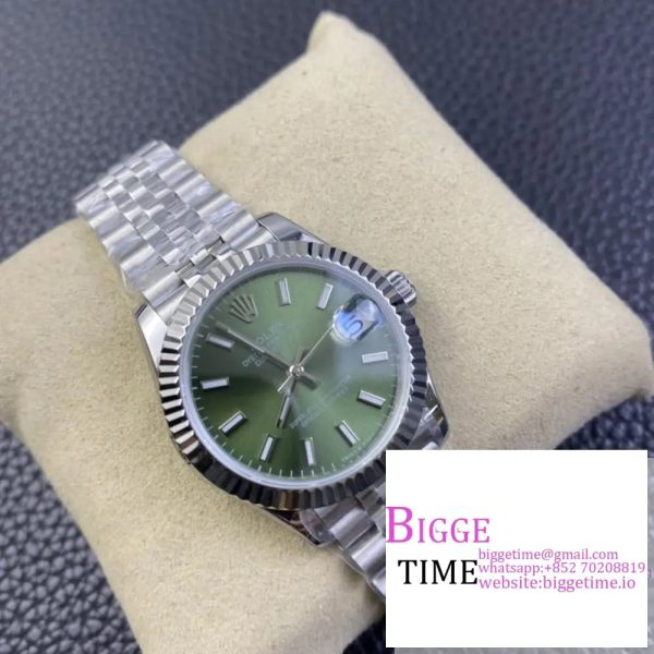 DateJust 31mm Ladies Green Dial Jubilee Bracelet WF A2671 - Image 4