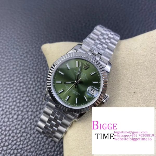 DateJust 31mm Ladies Green Dial Jubilee Bracelet WF A2671 - Image 2