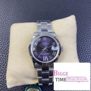 DateJust 31mm Ladies Purple Dial Diamond Roma Marker Oyster Bracelet WF A2671