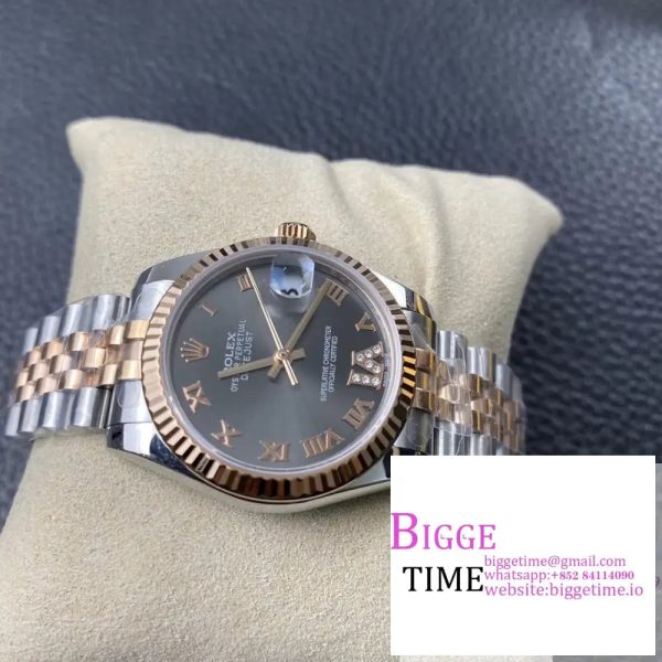 DateJust 31mm Ladies RG/SS Grey Dial Diamond Roma Marker RG/SS Jubilee Bracelet BPF A2671 - Image 6