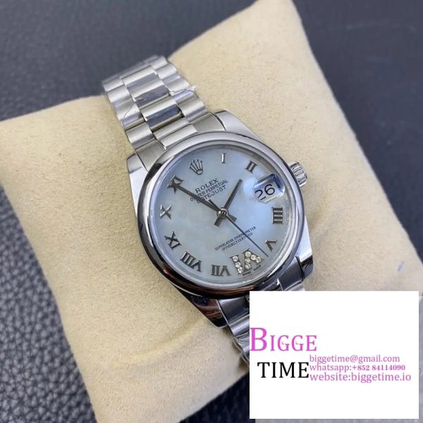 DateJust 31mm Ladies Smooth Bezel MOP Diamond Roma Marker Oyster Bracelet BPF A2671 - Image 2