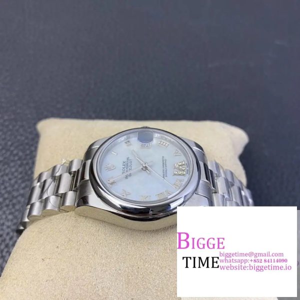 DateJust 31mm Ladies Smooth Bezel MOP Diamond Roma Marker Oyster Bracelet BPF A2671 - Image 5