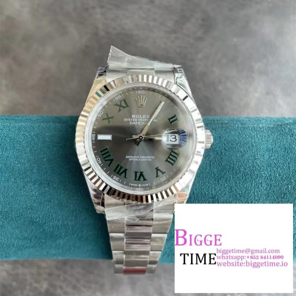 DateJust 41 126334 VSF 1:1 Best Edition 904L Steel Wimbledon Dial Green Roman on SS Jubilee Bracelet VS3235 - Image 7