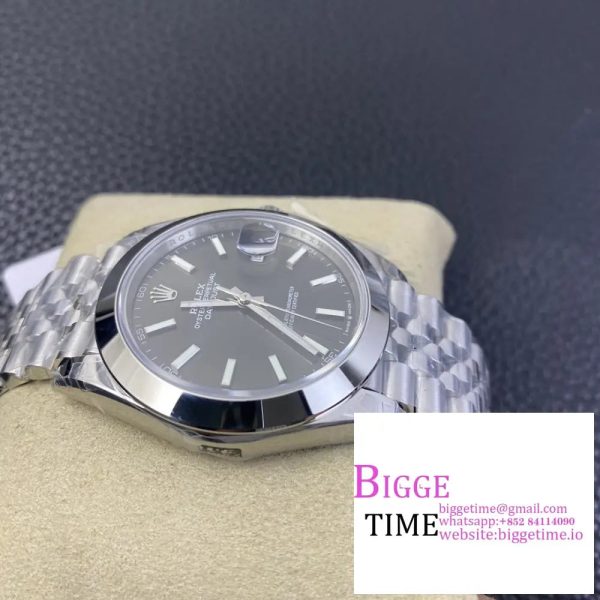 DateJust 41MM 126300 Noob 1:1 Best Edition Polished Bezel Gray Dial Stick Markers on SS Jubilee Bracelet A3235 - Image 2