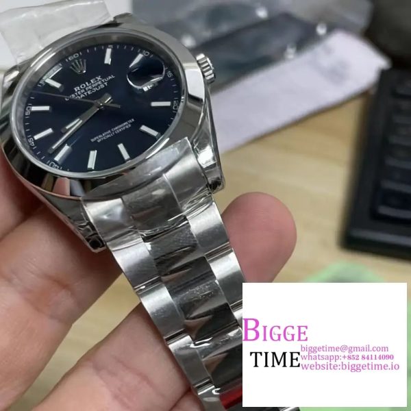 DateJust 41mm 126300 Smooth Bezel Blue Dial Oyster Bracelet VSF VS3235 - Image 3