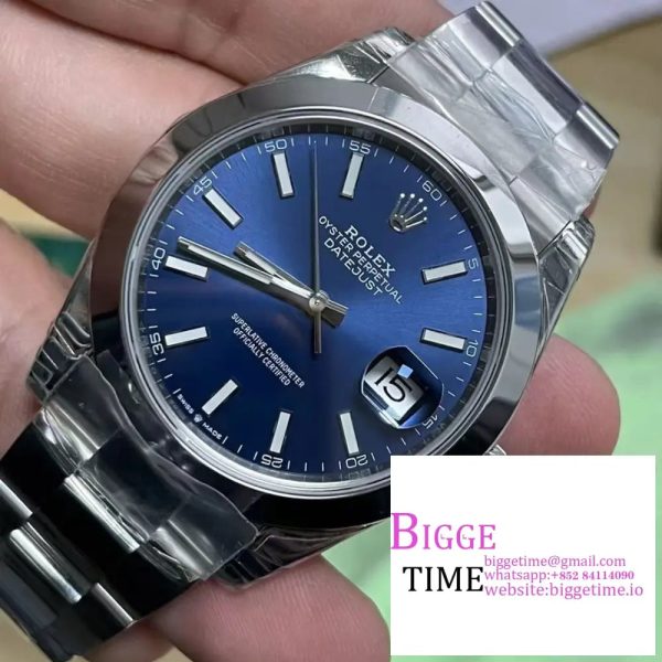 DateJust 41mm 126300 Smooth Bezel Blue Dial Oyster Bracelet VSF VS3235 - Image 5