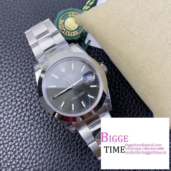 DateJust 41mm 126300 Smooth Bezel Grey Dial Oyster Bracelet VSF VS3235 - Image 3