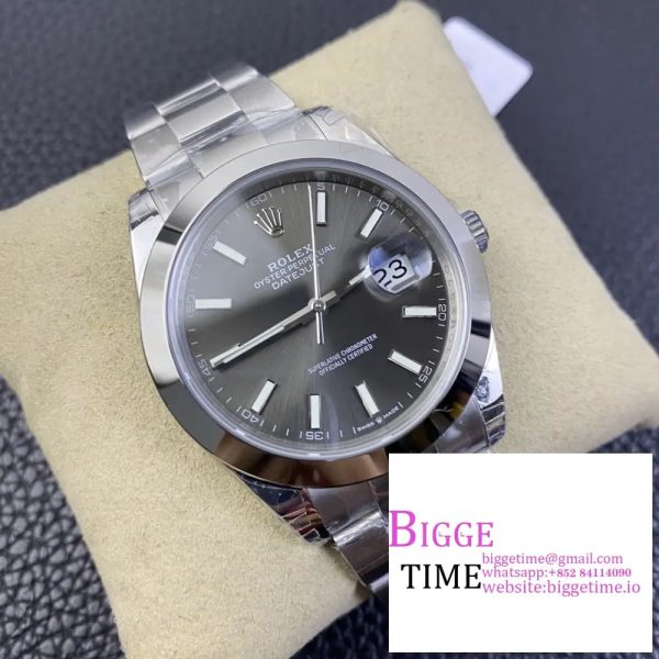 DateJust 41mm 126300 Smooth Bezel Grey Dial Oyster Bracelet VSF VS3235 - Image 4