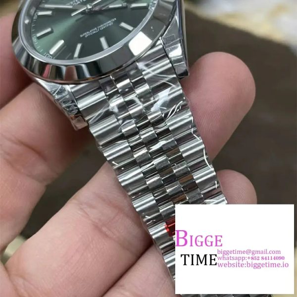 DateJust 41mm 126300 Smooth Bezel Mint Green Dial Jubilee Bracelet VSF VS3235 - Image 3