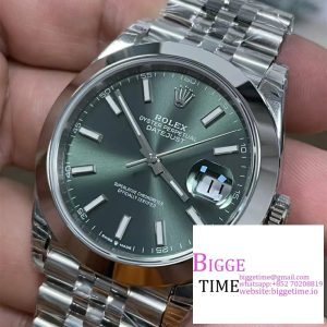 DateJust 41mm 126300 Smooth Bezel Mint Green Dial Jubilee Bracelet VSF VS3235