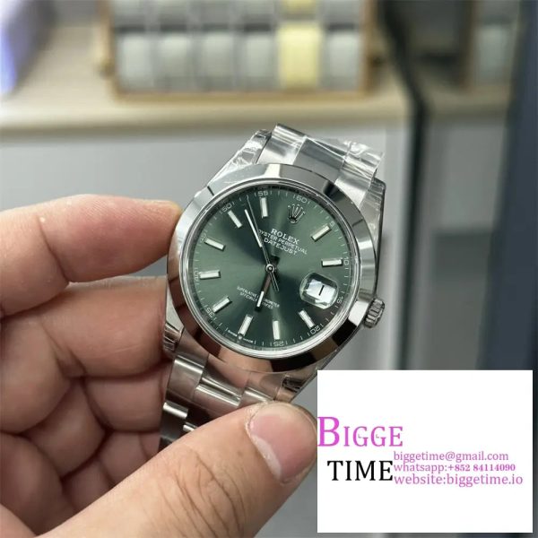 DateJust 41mm 126300 Smooth Bezel Mint Green Dial Oyster Bracelet VSF VS3235 - Image 2