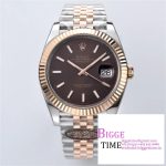 DateJust 41mm 126331 904L SS Clean 1:1 Best Edition Brown Dial on SS/RG Jubilee Bracelet VR3235