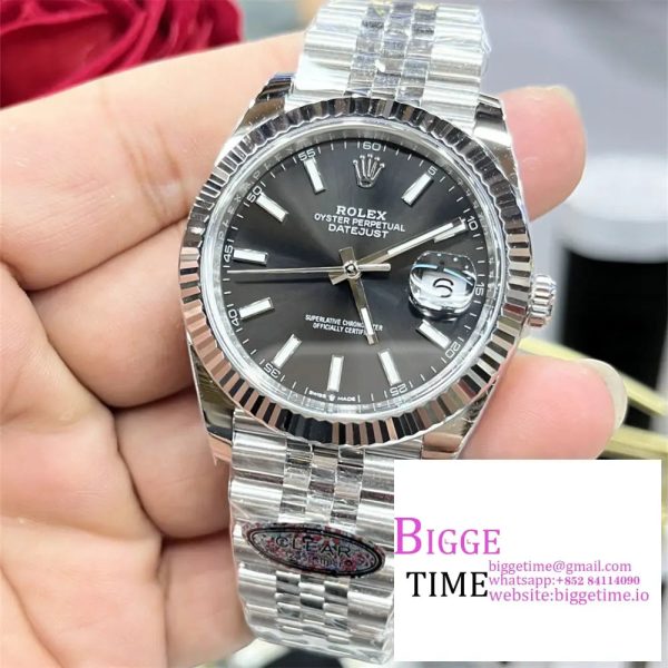 DateJust 41mm 126334 Fluted Bezel Black Dial Jubilee Bracelet Clean Factory CF VR3235 - Image 4