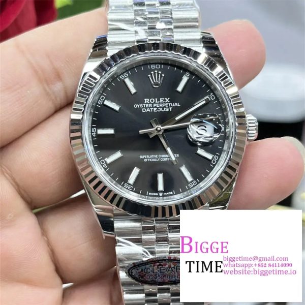 DateJust 41mm 126334 Fluted Bezel Black Dial Jubilee Bracelet Clean Factory CF VR3235 - Image 2