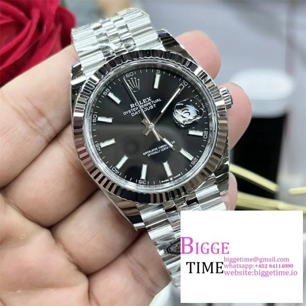 DateJust 41mm 126334 Fluted Bezel Black Dial Jubilee Bracelet Clean Factory CF VR3235 - Image 5