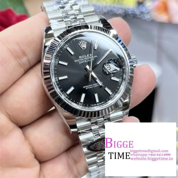 DateJust 41mm 126334 Fluted Bezel Black Dial Jubilee Bracelet Clean Factory CF VR3235 - Image 3