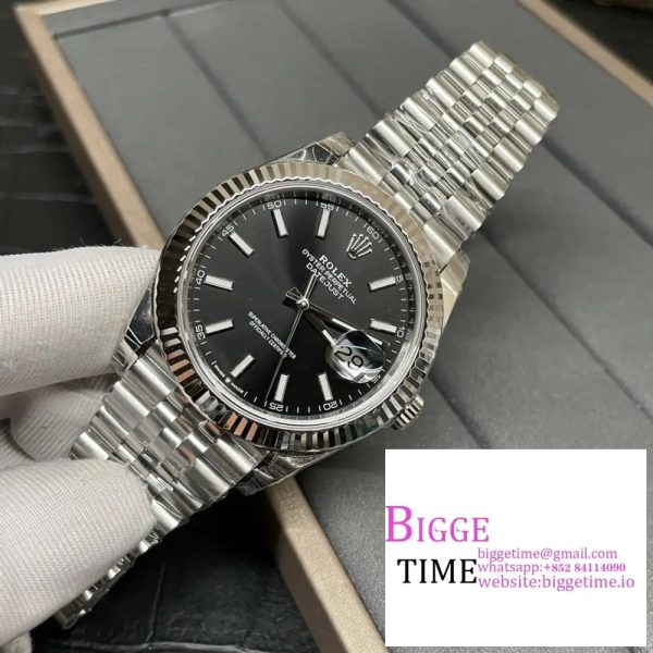 DateJust 41mm 126334 Fluted Bezel Black Dial Jubilee Bracelet VSF VS3235 - Image 3