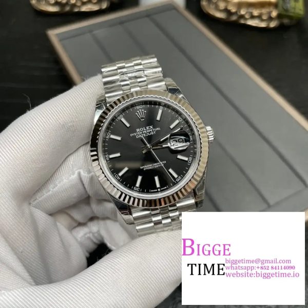 DateJust 41mm 126334 Fluted Bezel Black Dial Jubilee Bracelet VSF VS3235 - Image 4