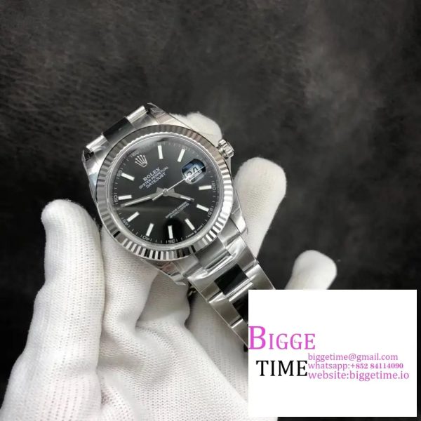 DateJust 41mm 126334 Fluted Bezel Black Dial Oyster Bracelet VSF VS3235 - Image 5
