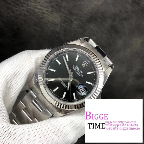 DateJust 41mm 126334 Fluted Bezel Black Dial Oyster Bracelet VSF VS3235 - Image 7