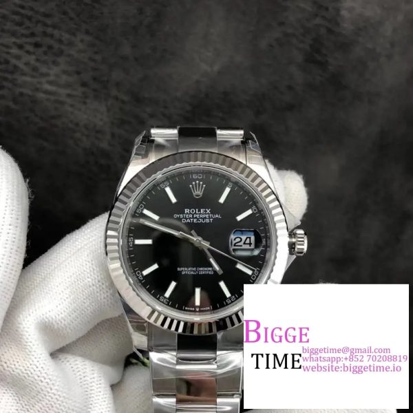 DateJust 41mm 126334 Fluted Bezel Black Dial Oyster Bracelet VSF VS3235