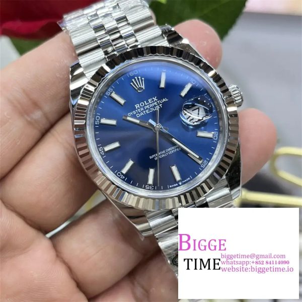 DateJust 41mm 126334 Fluted Bezel Blue Dial Jubilee Bracelet Clean Factory CF VR3235 - Image 3