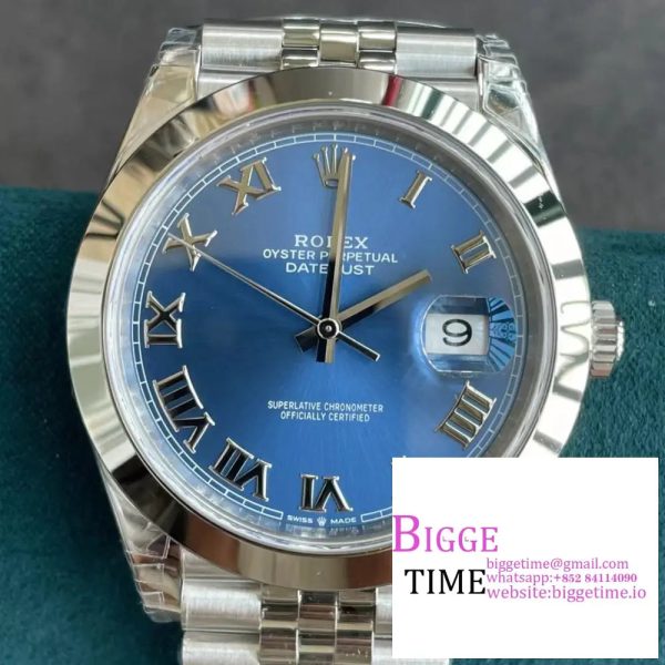 DateJust 41mm 126334 Fluted Bezel Blue Dial Roma Marker Jubilee Bracelet  VR3235 - Image 6
