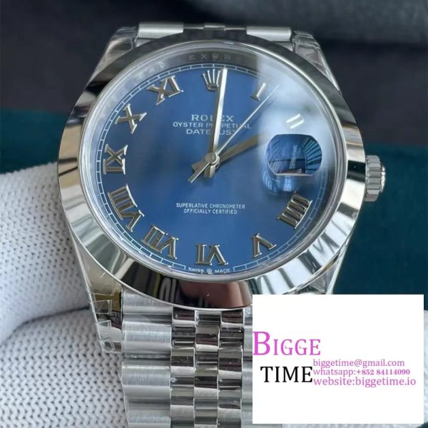 DateJust 41mm 126334 Fluted Bezel Blue Dial Roma Marker Jubilee Bracelet  VR3235 - Image 3