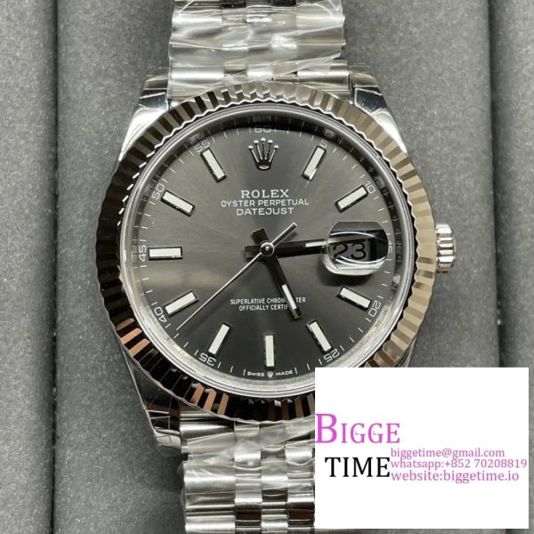 DateJust 41mm 126334 Fluted Bezel Grey Dial Jubilee Bracelet VSF VS3235