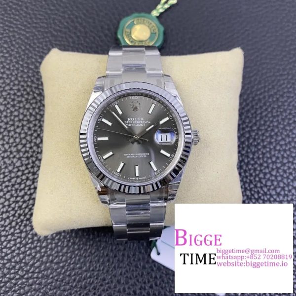 DateJust 41mm 126334 Fluted Bezel Grey Dial Oyster Bracelet VSF VS3235