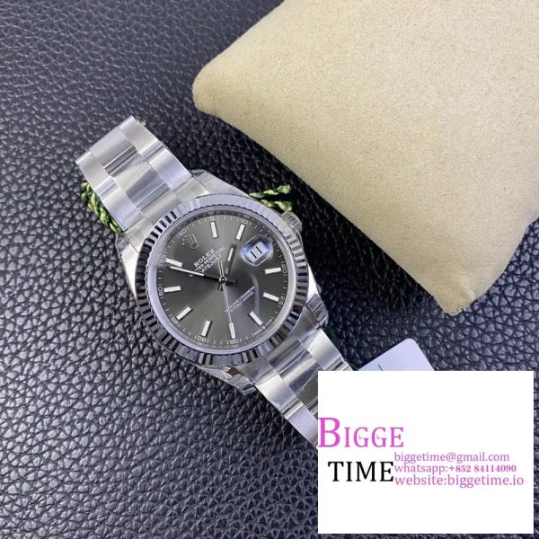 DateJust 41mm 126334 Fluted Bezel Grey Dial Oyster Bracelet VSF VS3235 - Image 2