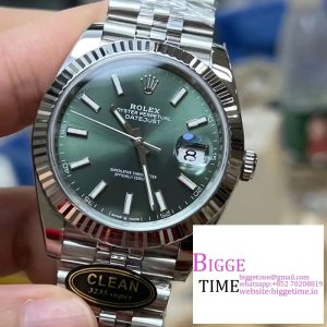 DateJust 41mm 126334 Fluted Bezel Mint Green Dial Jubilee Bracelet Clean Factory CF VR3235