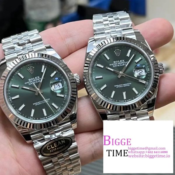 DateJust 41mm 126334 Fluted Bezel Mint Green Dial Jubilee Bracelet Clean Factory CF VR3235 - Image 4