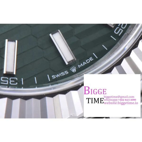 DateJust 41mm 126334 Fluted Bezel Mint Green Motif Dial Jubilee Bracelet Clean Factory CF VR3235 - Image 7
