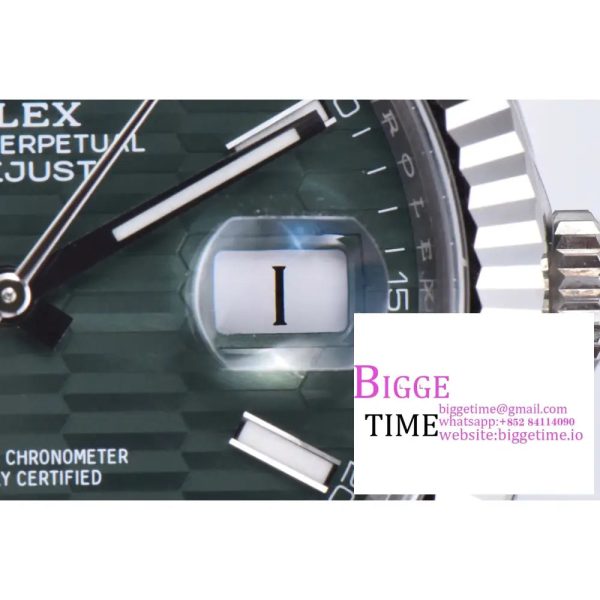 DateJust 41mm 126334 Fluted Bezel Mint Green Motif Dial Jubilee Bracelet Clean Factory CF VR3235 - Image 5