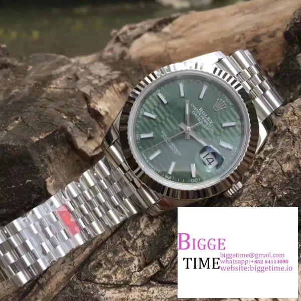 DateJust 41mm 126334 Fluted Bezel Mint Green Motif Dial Jubilee Bracelet VSF VS3235 - Image 2