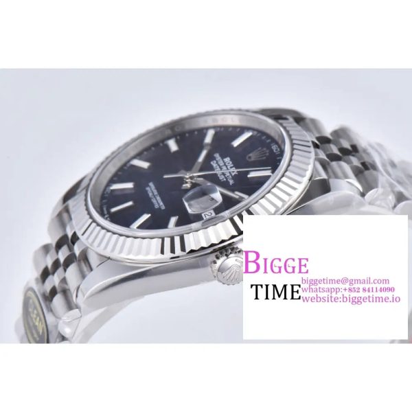 DateJust 41mm 126334 Fluted Bezel Motif Blue Dial Jubilee Bracelet Clean Factory CF VR3235 - Image 3