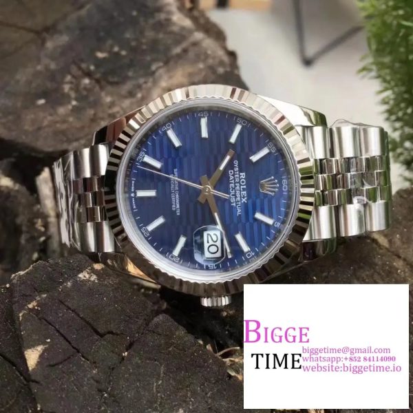 DateJust 41mm 126334 Fluted Bezel Motif Blue Dial Jubilee Bracelet VSF VS3235 - Image 6