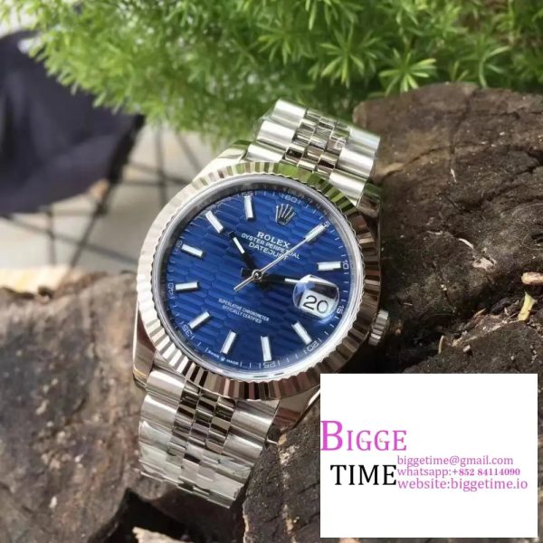 DateJust 41mm 126334 Fluted Bezel Motif Blue Dial Jubilee Bracelet VSF VS3235 - Image 4