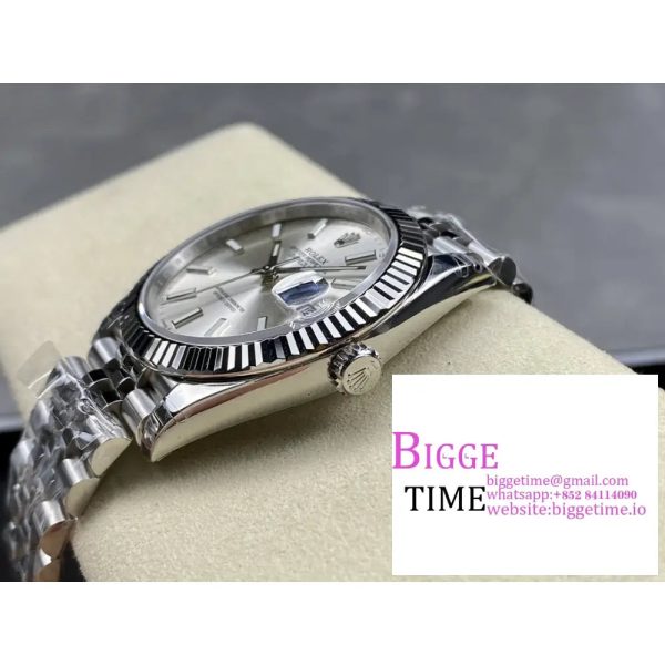 DateJust 41mm 126334 Fluted Bezel Silver Dial Jubilee Bracelet VSF VS3235 - Image 6