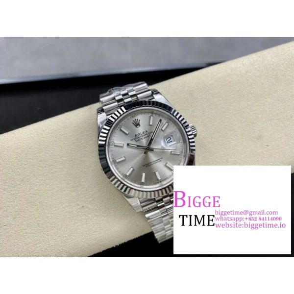 DateJust 41mm 126334 Fluted Bezel Silver Dial Jubilee Bracelet VSF VS3235 - Image 2